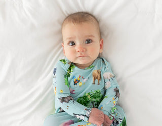 Boy's Bamboo Knotted Gown - Brayden (Farm Animals) Baby & Toddler Sleepwear