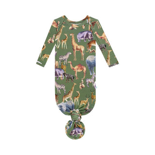 Boy's Bamboo Knotted Gown - Posh Safari Baby & Toddler Sleepwear