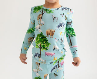 Posh Peanut Boy's Long Sleeve Pajama Set - Brayden (Farm Animals)