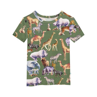 Posh Peanut Boy's Short Sleeve Pajama Set with Shorts - Posh Safari