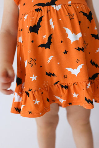 Bamboo Cap Sleeve Ruffled Bodysuit Dress - Hendrix (Bats) Baby & Toddler Dresses