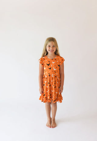 Bamboo Cap Sleeve Ruffled Twirl Dress - Hendrix (Bats) Baby & Toddler Dresses