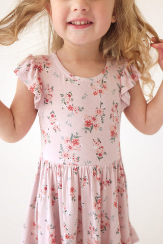 Bamboo Cap Sleeve Ruffled Twirl Dress - London (Floral) Baby & Toddler Dresses