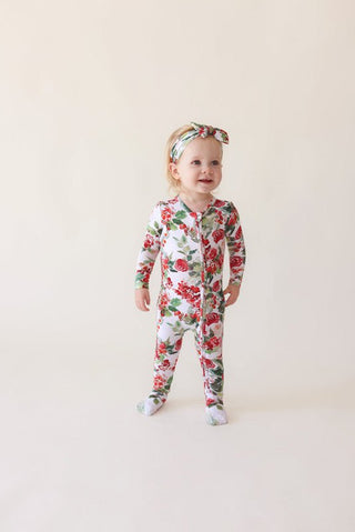 Bamboo Convertible Footie Romper - Beatrix (Floral) Posh Peanut