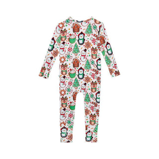 Bamboo Convertible Footie Romper - Cookie Medley (Christmas Cookies) Baby & Toddler Sleepwear