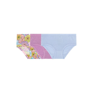 Posh Peanut Girl's 3-Piece Bamboo Brief Set - Kourtney (Floral)