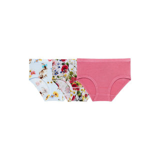 Girl's 3-Piece Bamboo Brief Set - Tinsley Jane (Bunnies and Floral) Toddler Underwear