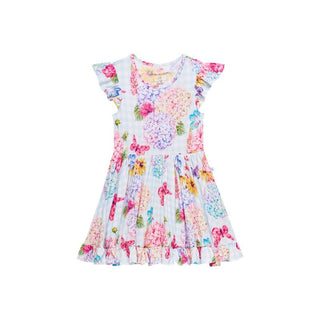 Posh Peanut Girl's Bamboo Cap Sleeve Ruffled Twirl Dress - Nicolette