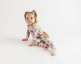 Girl's Bamboo Convertible Footie Romper - Barbara (Floral) Baby & Toddler Sleepwear