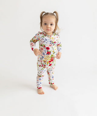 Girl's Bamboo Convertible Footie Romper - Barbara (Floral) Baby & Toddler Sleepwear