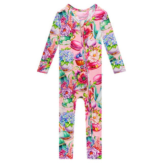 Girl's Bamboo Convertible Footie Romper - Elizabeth (Floral) Baby & Toddler Sleepwear