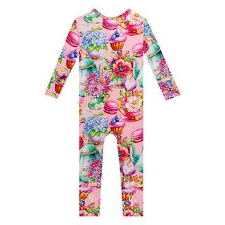 Girl's Bamboo Convertible Footie Romper - Elizabeth (Floral) Baby & Toddler Sleepwear