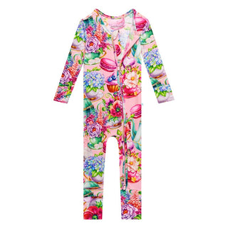 Girl's Bamboo Convertible Footie Romper - Elizabeth (Floral) Baby & Toddler Sleepwear