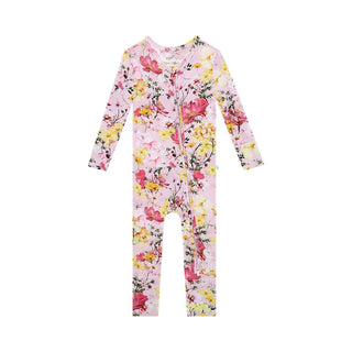 Posh Peanut Girl's Convertible Footie Romper - Gaia (Floral)