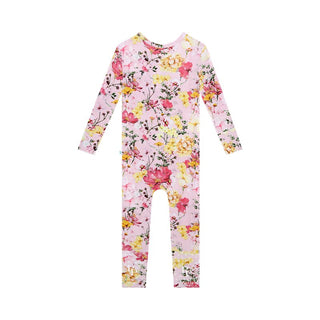 Posh Peanut Girl's Convertible Footie Romper - Gaia (Floral)