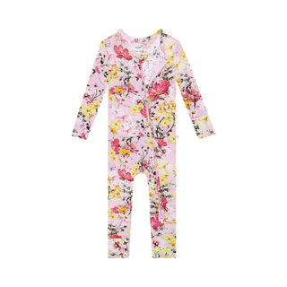 Posh Peanut Girl's Convertible Footie Romper - Gaia (Floral)