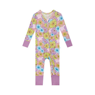 Posh Peanut Girl's Bamboo Convertible Footie Romper - Kourtney (Floral) | These Sleepies provide comfort and delightful designs for joyful bedtimes.