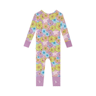 Posh Peanut Girl's Bamboo Convertible Footie Romper - Kourtney (Floral)