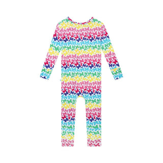 Girl's Bamboo Convertible Footie Romper - Rainbow Butterfly Baby & Toddler Sleepwear