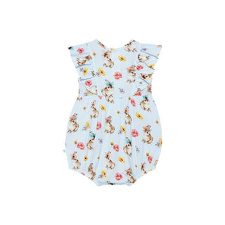 Posh Peanut Girl's Flutter Sleeve Bubble Romper - Tinsley Jane