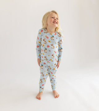 Girl's Bamboo Long Sleeve Pajama Set - Tinsley Jane (Bunnies and Floral) Baby & Toddler Sleepwear