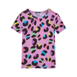 Posh Peanut Girl's Short Sleeve Pajama Set - Electric Leopard