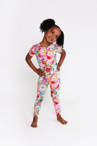 Girl's Bamboo Short Sleeve Pajama Set - Elizabeth (Floral) Baby & Toddler Sleepwear