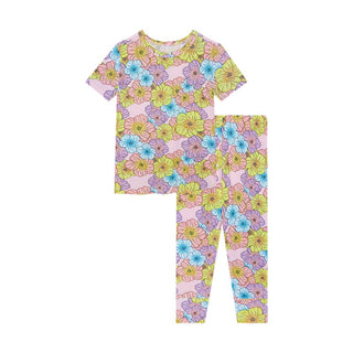 Posh Peanut Girl's Bamboo Short Sleeve Pajama Set - Kourtney (Floral) | These Sleepies provide comfort and delightful designs for joyful bedtimes.