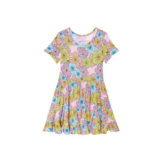 Girl's Short Sleeve Ruffled Twirl Dress - Kourtney (Floral) Baby & Toddler Dresses