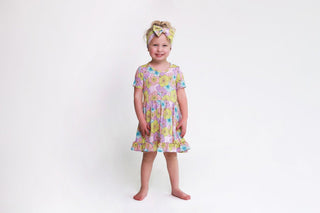 Girl's Short Sleeve Ruffled Twirl Dress - Kourtney (Floral) Baby & Toddler Dresses