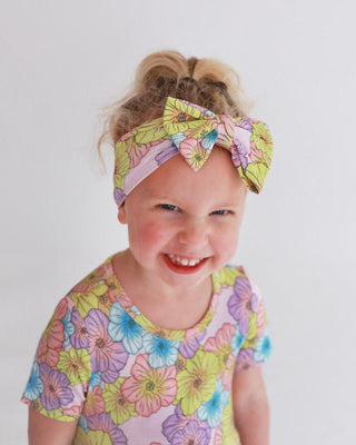 Infant Bamboo Luxe Headwrap with Bow - Kourtney (Floral) Baby & Toddler Clothing Accessories