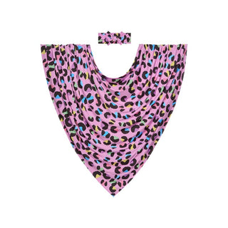 Infant Bamboo Swaddle and Headwrap Set - Electric Leopard Swaddling Blankets