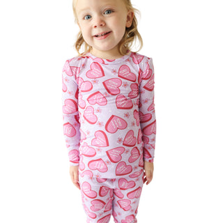 Bamboo Long Sleeve Pajama Set - Besties (BFF Hearts) Baby & Toddler Sleepwear