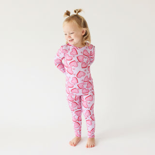 Bamboo Long Sleeve Pajama Set - Besties (BFF Hearts) Baby & Toddler Sleepwear