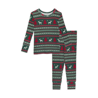 Posh Peanut Long Sleeve Pajama Set - Holiday Fair Isle | These Sleepies provide comfort and delightful designs for joyful bedtimes.