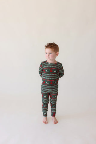 Posh Peanut Long Sleeve Pajama Set - Holiday Fair Isle