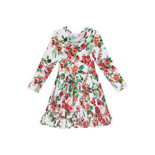 Bamboo Long Sleeve Ruffled Twirl Dress - Beatrix (Floral) Baby & Toddler Dresses