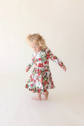 Bamboo Long Sleeve Ruffled Twirl Dress - Beatrix (Floral) Baby & Toddler Dresses