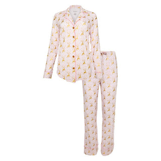 Bamboo Long Sleeve Top & Relaxed Long Pajama Pants Set - Ryleigh (Reindeer) Pajamas