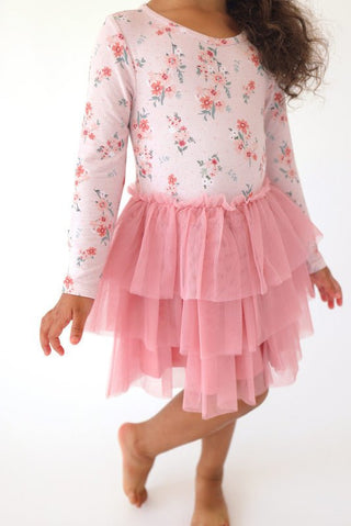 Bamboo Long Sleeve Tulle Dress - London (Floral) Baby & Toddler Dresses