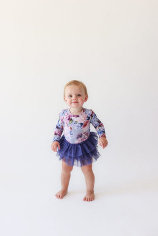 Bamboo Long Sleeve Tulle Skirt Bodysuit - Annie (Floral) Baby One-Pieces