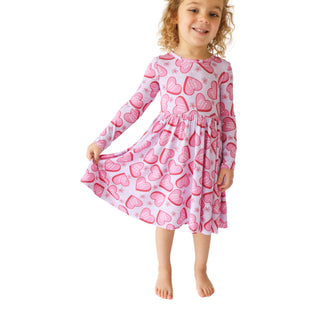 Bamboo Long Sleeve Twirl Dress - Besties (BFF Hearts) Baby & Toddler Dresses