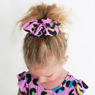 Bamboo Luxe Oversized Scrunchie - Electric Leopard Baby & Toddler Clothing Accessories