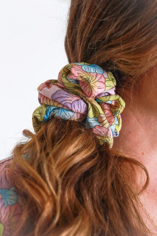 Bamboo Luxe Oversized Scrunchie - Kourtney (Floral) Baby & Toddler Clothing Accessories