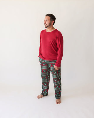 Posh Peanut Men's Long Sleeve Pajama Set - Holiday Fair Isle