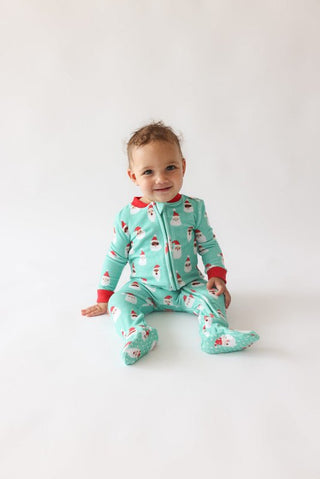 Posh Peanut Pacci Footie with Zipper - Santa Medley