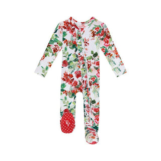 Bamboo Ruffle Footie with Zipper - Beatrix (Floral) Baby & Toddler Sleepwear