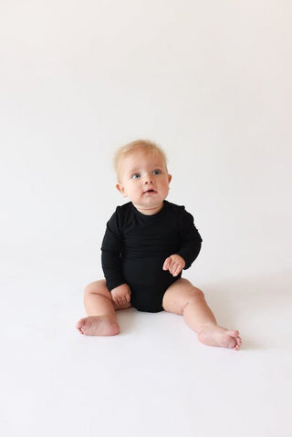 Posh Peanut Long Sleeve Basic Bodysuit - Black