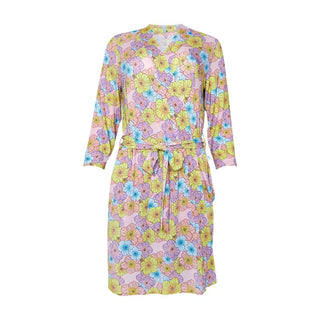 Women's Bamboo Maternity Robe with Pockets - Kourtney (Floral) Robes