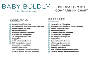 Postpartum Essentials Kit Baby Boldly